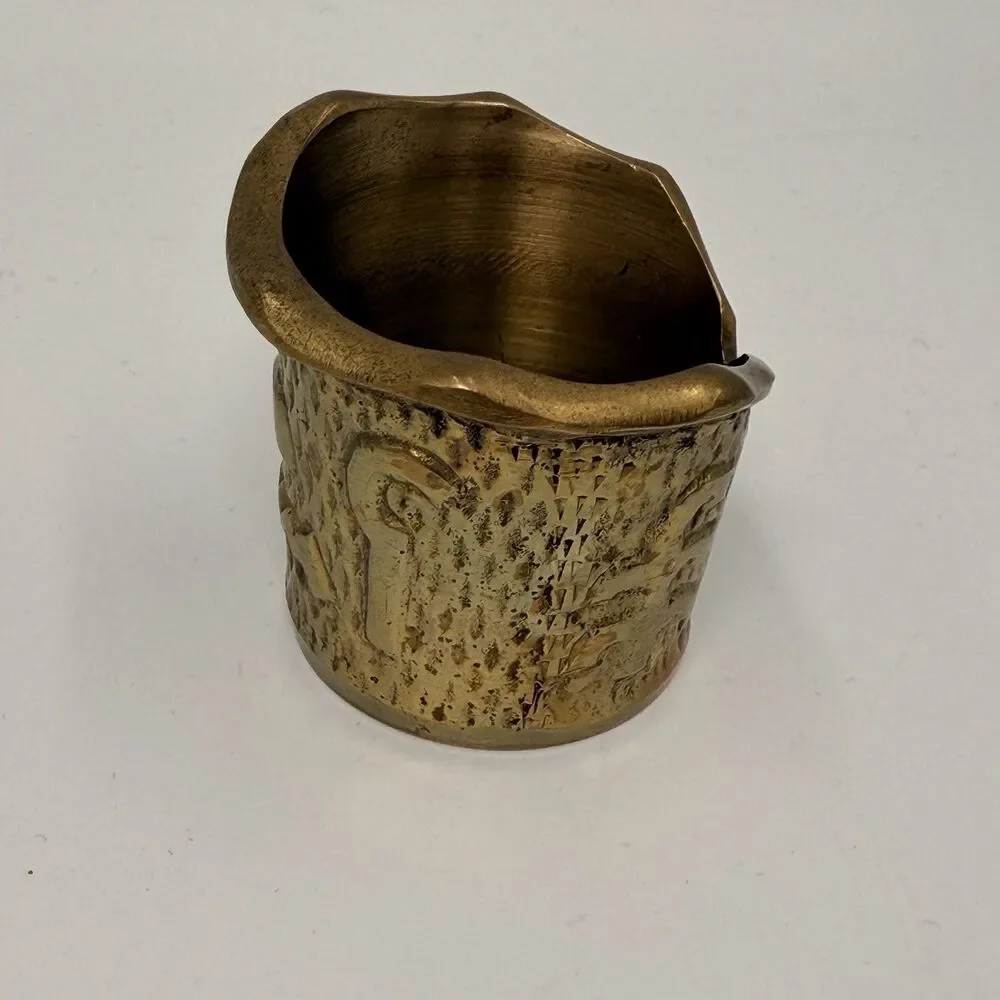 Vintage Marilyn Miglin Pheromone Brass Egyptian Revival Votive Candle Holder